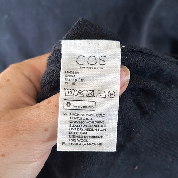 EUC COS 100% Wool Blue Sweater, XL - Picture 3 of 4